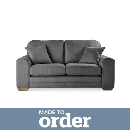 An Image of Morello 2 Seater Sofa Brushed Plain Fabric Brushed Plain Cobalt