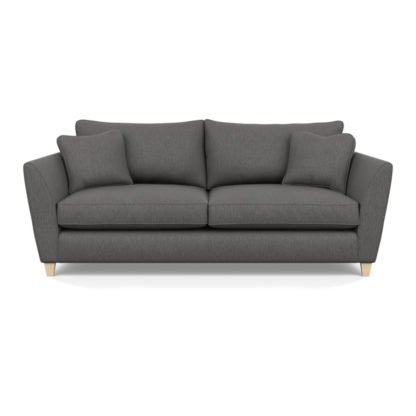 An Image of Heal's Torino 4 Seater Sofa Smart Linen Mix Duck Egg Black Feet
