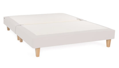 An Image of Heal's Heal's Shallow Divan Double Cotton Cloud Dark Solid Wood Feet