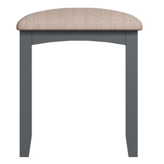 An Image of Gilford Wooden Dressing Stool In Grey