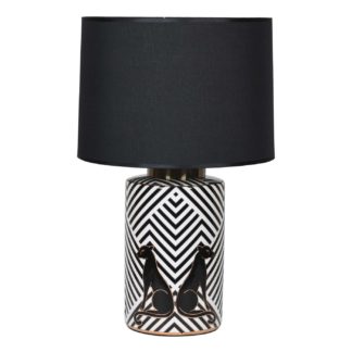 An Image of Monochrome Leopard Table Lamp, Black