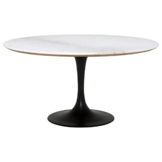 An Image of Talula Dining Table, Shiny White Marble