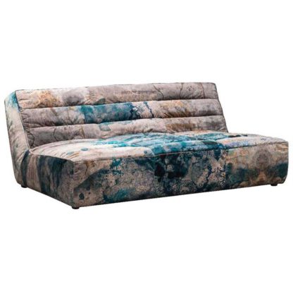 An Image of Timothy Oulton Shabby Sectional 4 Seater Sofa, Faded and Degraded Melting Paisley