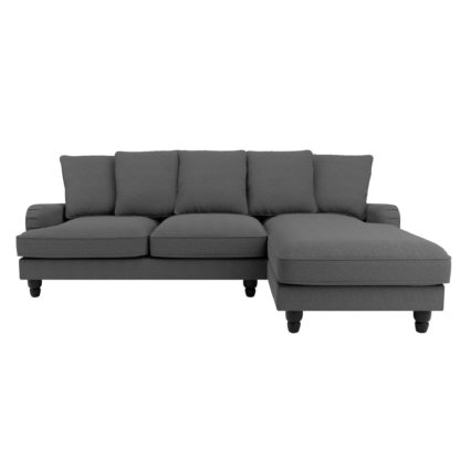 An Image of Beatrice Scatter Back Fabric Left Hand Corner Sofa Charcoal