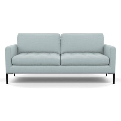 An Image of Heal's Eton 3 Seater Sofa Brushed Cotton Cadet Black Feet