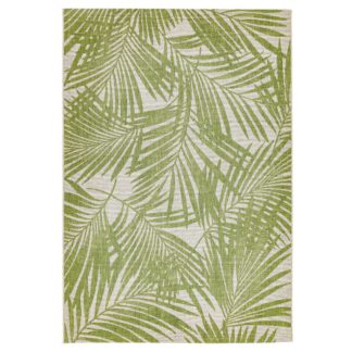 An Image of Patio Outdoor Green Palm Rug