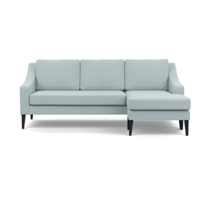 An Image of Heal's Richmond Corner Chaise Sofa Brushed Cotton Cadet Black Feet