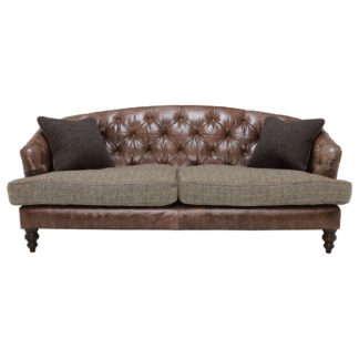 An Image of Harris Tweed Dalmore Midi Sofa, Galveston Walnut