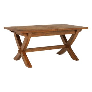An Image of New Frontier Mango Wood X Leg Extending Dining Table