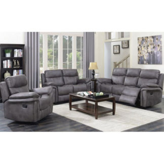 An Image of Richmond 3 Seater Sofa And 2 Armchairs Suite In Graphite Grey