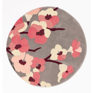 An Image of Infinite Blossom Circle Rug Pink