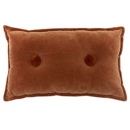 An Image of Rust Button Cushion