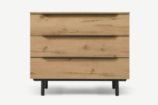 An Image of Damien Chest of Drawers, Distressed Oak Effect & Black