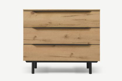 An Image of Damien Chest of Drawers, Distressed Oak Effect & Black
