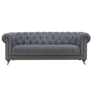 An Image of Ullswater 3.5 Seater Sofa, Pewter Velvet