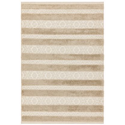 An Image of Tate Stripe Rug, Black and Cream