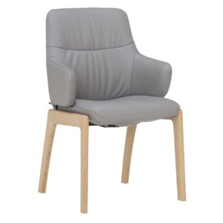An Image of Stressless Mint Low Back Dining Armchair With D100 Legs, Batick Wild Dove