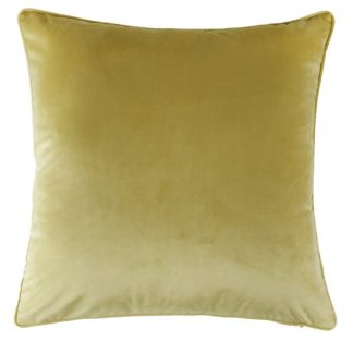 An Image of Large Plain Velvet Cushion - Ochre