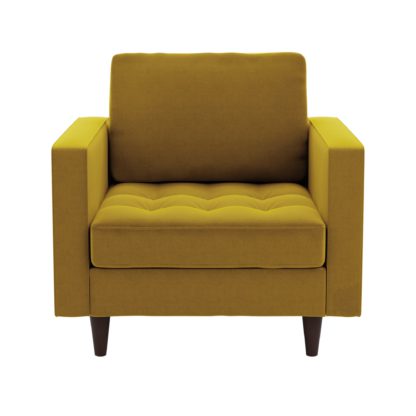 b5ab7e2e1462644d428bbbb9c51d044ef6afaadbe4d498c57f91a08bdd1a1f8e.jpg An Image of Zoe Velvet Armchair Luxe Navy
