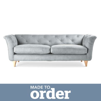 An Image of Jaipur 3 Seater Sofa Brushed Plain Fabric Brushed Plain Cobalt