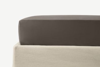 An Image of Zana 100% Organic Cotton Stonewashed Fitted Sheet, King, Anthracite Grey