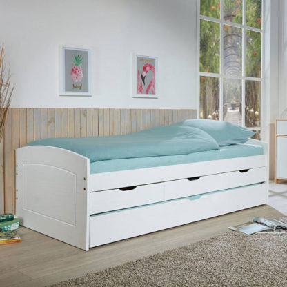 An Image of Rieka Wooden Function bed Single Bed In White