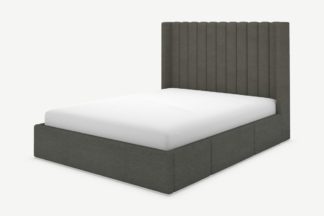 An Image of Cory King Size Bed with Storage Drawers, Granite Grey Boucle