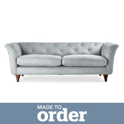 An Image of Jaipur 3 Seater Sofa Brushed Plain Fabric Brushed Plain Cobalt