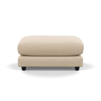 An Image of Heal's Snooze Footstool Brushed Cotton Cadet Black Feet