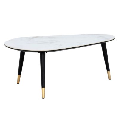 An Image of Parian Coffee Table, Matt Black and White Ceramic