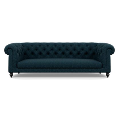 An Image of Heal's Fitzrovia 4 Seater Sofa Brecon Charcoal Black Feet