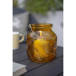An Image of Lifestyle Yellow Glass Garden Lantern