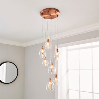 An Image of Eden 7 Light Ceiling Fitting Copper Copper