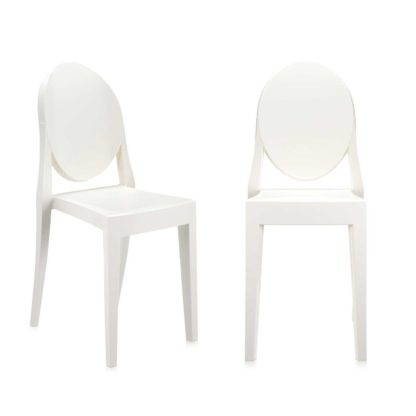 An Image of Pair of Kartell Victoria Ghost Dining Chairs, Black