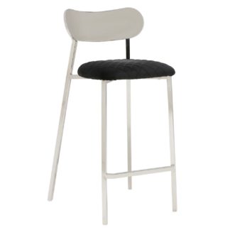 An Image of Cyrus Bar Stool, Black Velvet