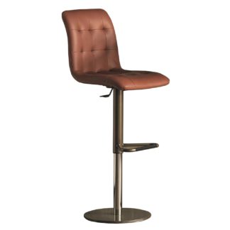 An Image of Bontempi Kuga Leather Barstool, Premium Nappa Burnt Clay