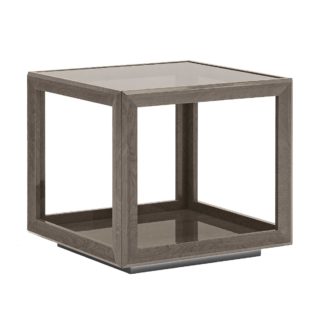 An Image of Vinci Square Lamp Table, Silver Birch