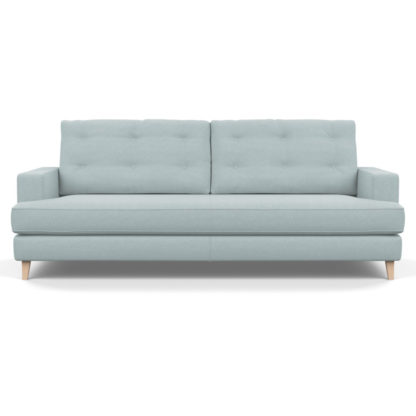 An Image of Heal's Mistral 4 Seater Sofa Brushed Cotton Cobalt Black Feet