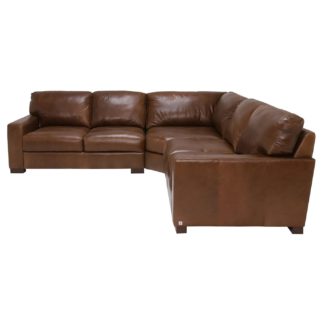 An Image of Lorenza Leather Square Corner Sofa, Fibre Seats