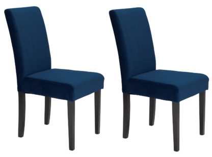 be12106eb6d74b618a08cbf2b257b69e5d5690e3776fd7edfc5cbae8c7a62166.jpg An Image of Argos Home Pair of Midback Velvet Dining Chairs - Navy