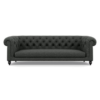 An Image of Heal's Fitzrovia 4 Seater Sofa Brecon Charcoal Black Feet