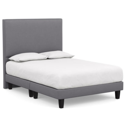 An Image of Heal's Heal's Shallow Divan Double Cotton Cloud Dark Solid Wood Feet