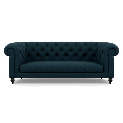 An Image of Heal's Fitzrovia 3 Seater Sofa Brecon Charcoal Black Feet