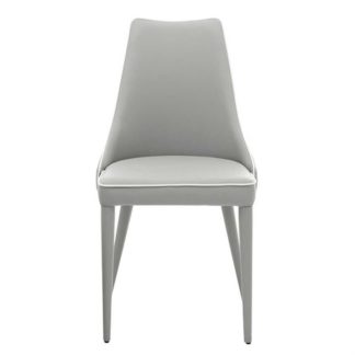 An Image of Clara Eco Leather Dining Chair, Grey