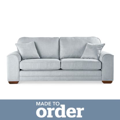 An Image of Morello 3 Seater Sofa Brushed Plain Fabric Brushed Plain Cobalt