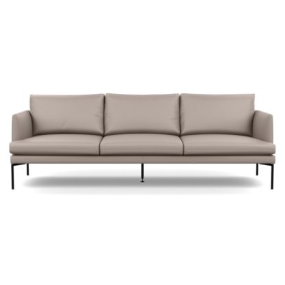 An Image of Heal's Matera 4 Seater Sofa Leather Grain Chocolate 066 Black Feet