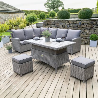 An Image of Murcia Left Hand Facing Garden Corner Dining Set in Slate Grey