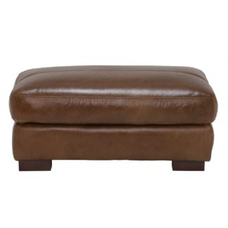 An Image of Lorenza Leather Footstool, Fibre Seats