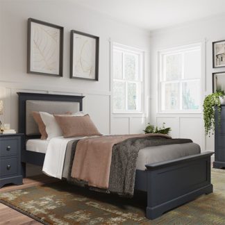An Image of Belton Wooden Single Bed In Midnight Grey