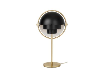 An Image of Gubi Multi Lite Table Lamp Brass Black Shade